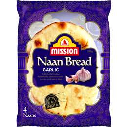 Mission Naan Bread Garlic & Herb 4 Pack