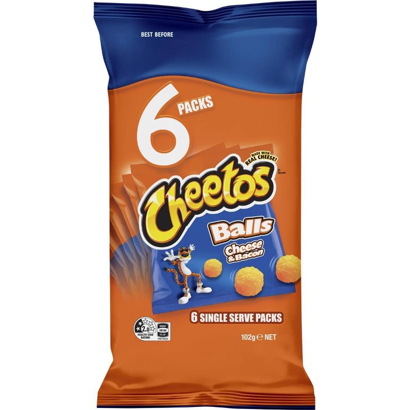 Cheetos Multipack Cheese & Bacon Balls 6pk