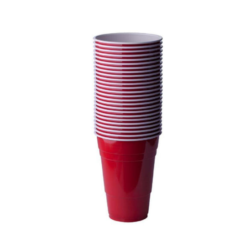 REDD Schooner Cups Red 425ml 25pk