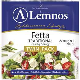 Lemnos Cheese Fetta 2 x 100g Pack