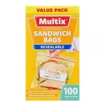 Multix sandwich bag resealable 100pk