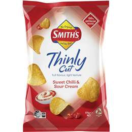 Smith's Thinly Cut Potato Chips Sweet Chilli & Sour Cream 175g