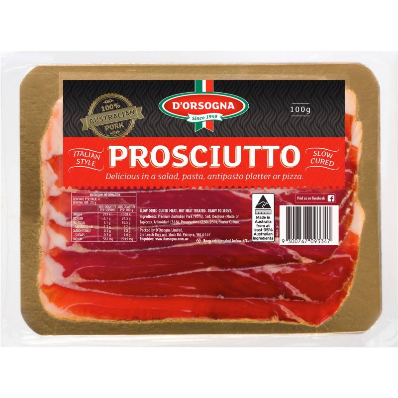 D'orsogna Art Prosciutto Sliced 100g