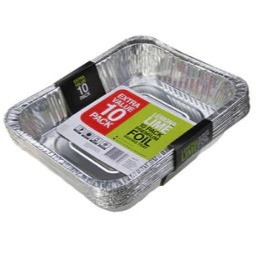 Foil Containers w lid 32x26x5.5cm 10 pk