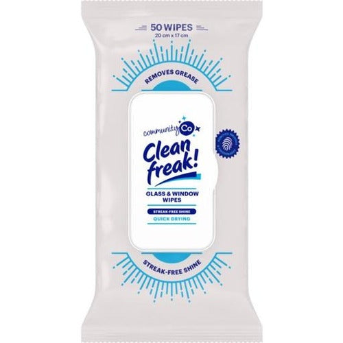 Community Co Clean Freak Wipes Glass and Window 50pk