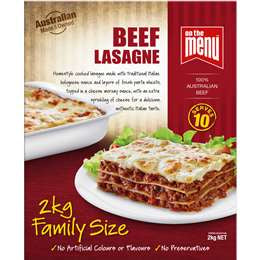 On The Menu Beef Lasagne 2kg