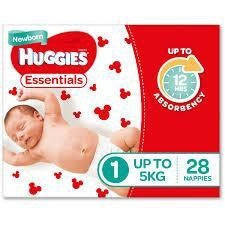 Huggies Essential Nappies Size 1 Newborn 28pk