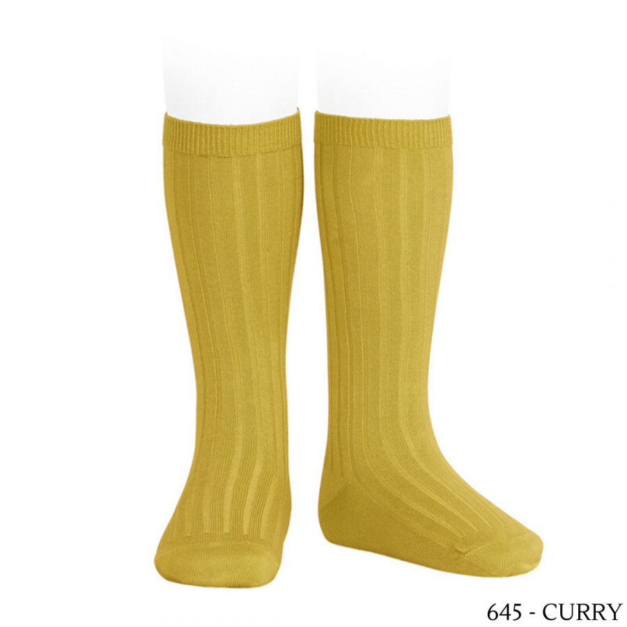 Condor 2016/2 Wide Rib Basic Knee High Sock Curry Size 00