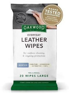 Oakwood Leather Wipes 170x300mm 20 Pack