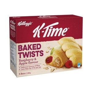 Kelloggs K Time Baked Twists Raspberry & Apple Flavour 5 Bars