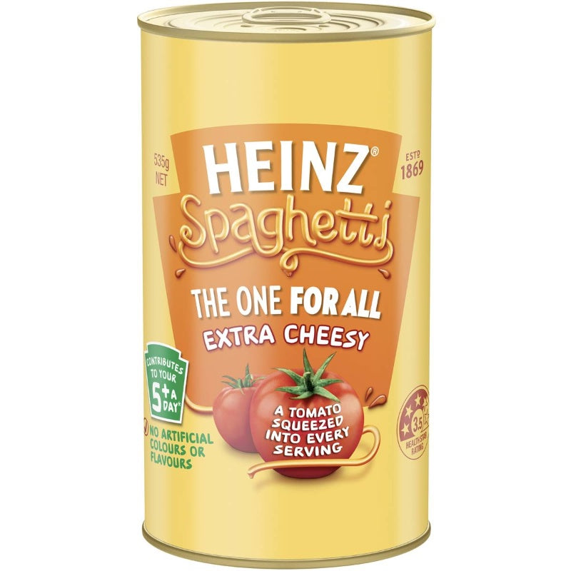 Heinz Spaghetti Extra Cheesy Pasta Tinned Spaghetti Cheese 535g