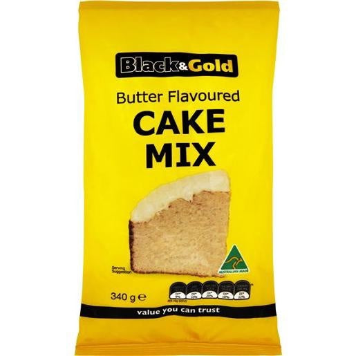 Black & Gold Butter Flavoured Cake Mix 340g