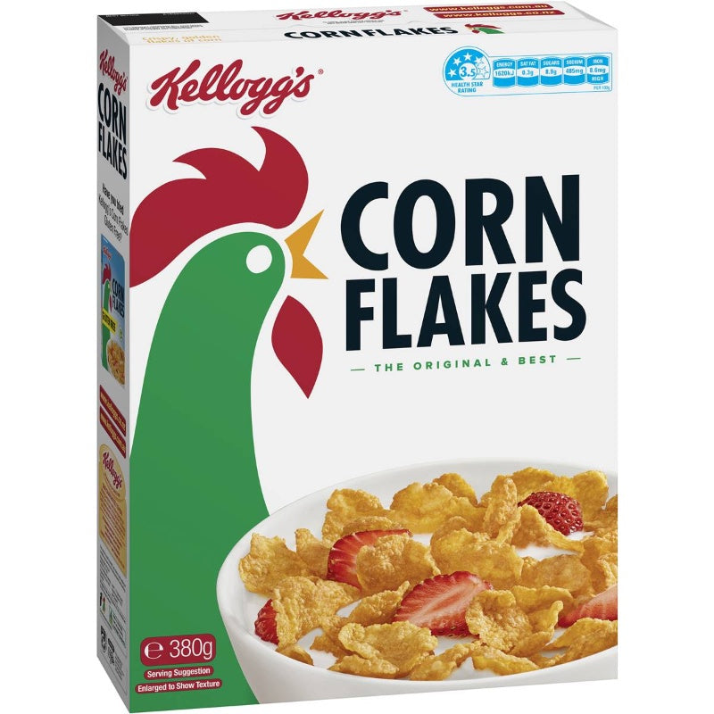 Kellogg's Corn Flakes Breakfast Cereal 380g+