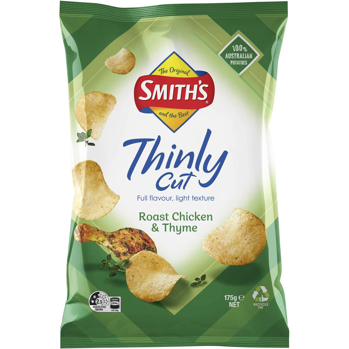 Smith's Thinly Cut Potato Chips Roast Chicken & Thyme 175g