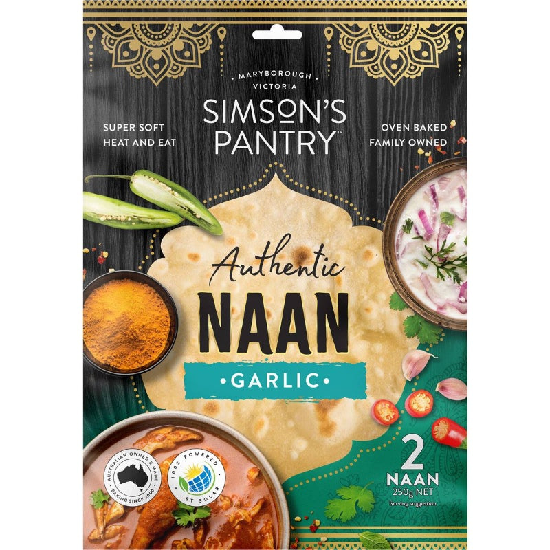 Simson's Pantry Naan Garlic 2 Pack