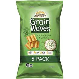 Sunbites Grain Waves Snacks Multipack Sour Cream & Chives Share Pack 5 Pack