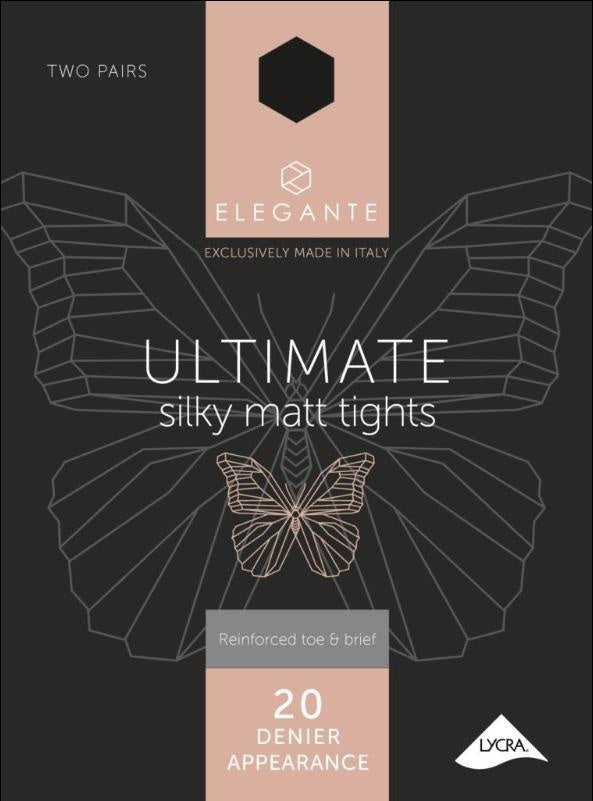 Elegante Ultimate Silky Matt 20 denier Navy 20 Denier 2pk SMALL