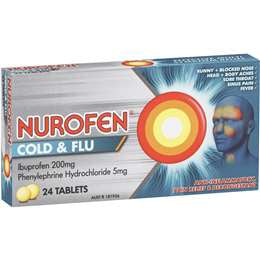 Nurofen Cold And Flu Multi-symptom Relief Tablets 200mg Ibuprofen 24 Pack