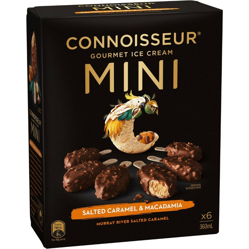 Connoisseur Minis Salted Caramel & Macadamia 6pk