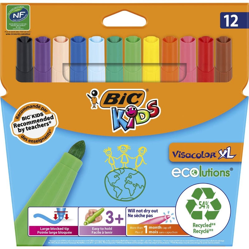 BIC Kids Coloured Markers 12pk