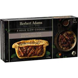 Herbert Adams Pies Slow Cooked Beef & Pepper 2 Pack 400g