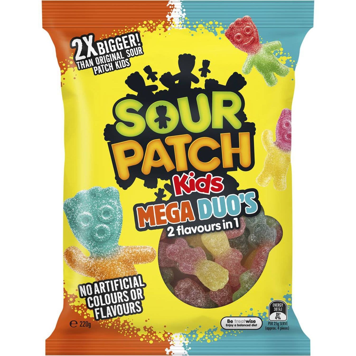 Sour Patch Kids Mega Duos Lollies 220g