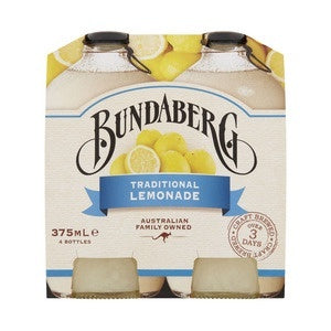 Bundaberg Brewed Traditional Lemonade 375ml 4pk