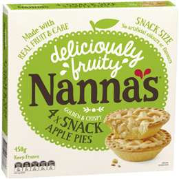 Nannas Frozen Golden & Crispy Snack Apple Pies 450g 4pk