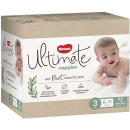 Huggies Ultimate Nappies Size 3 72pk