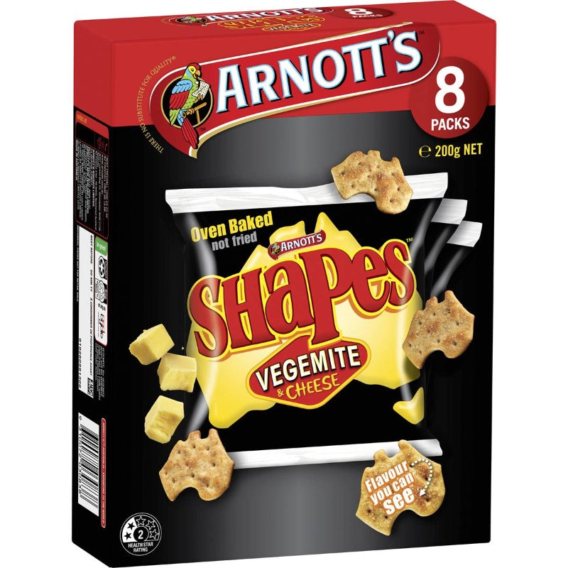 Arnotts Shapes Multipack Vegemite & Cheese 8 Pack