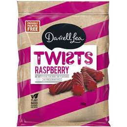 Darrell Lea Twists Raspberry 280g