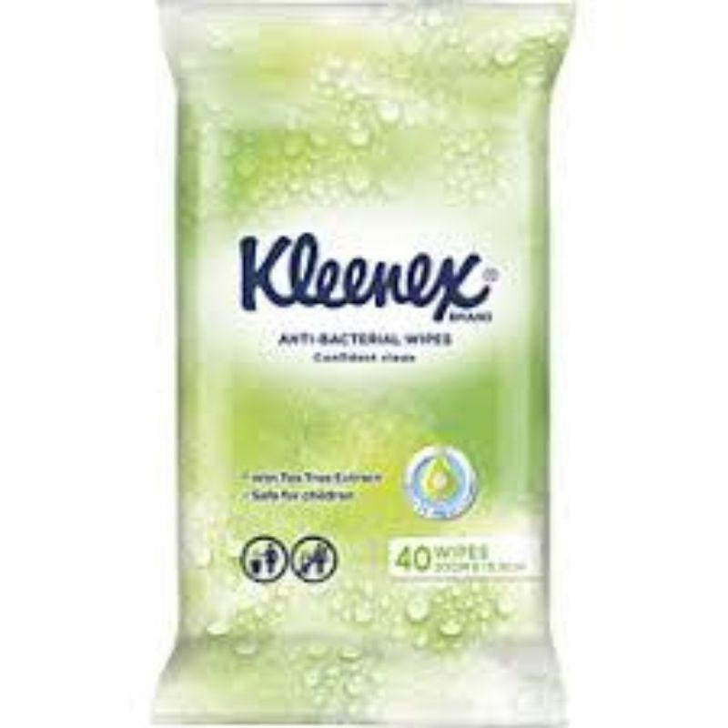 Kleenex Facial Tissue Wet Wipes Anti-Bacterial 40s