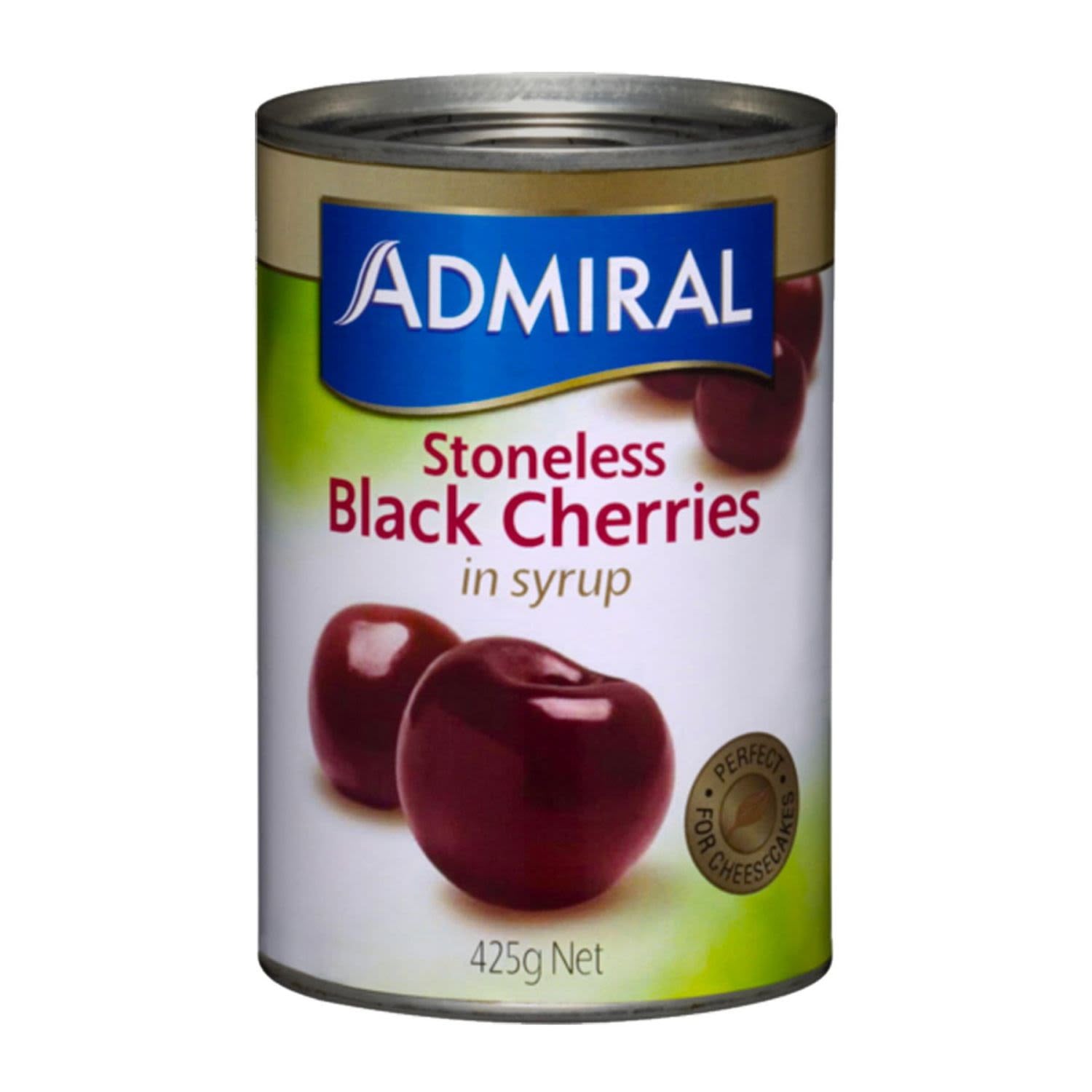 Admiral Stoneless Black Cherries In Syrup, 425g