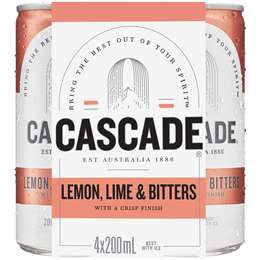 Cascade Lemon Lime Bitters Can 4x200ml