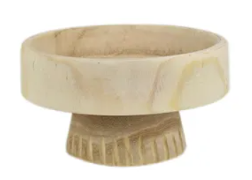 Wyatt Wooden Footed Bowl Natural