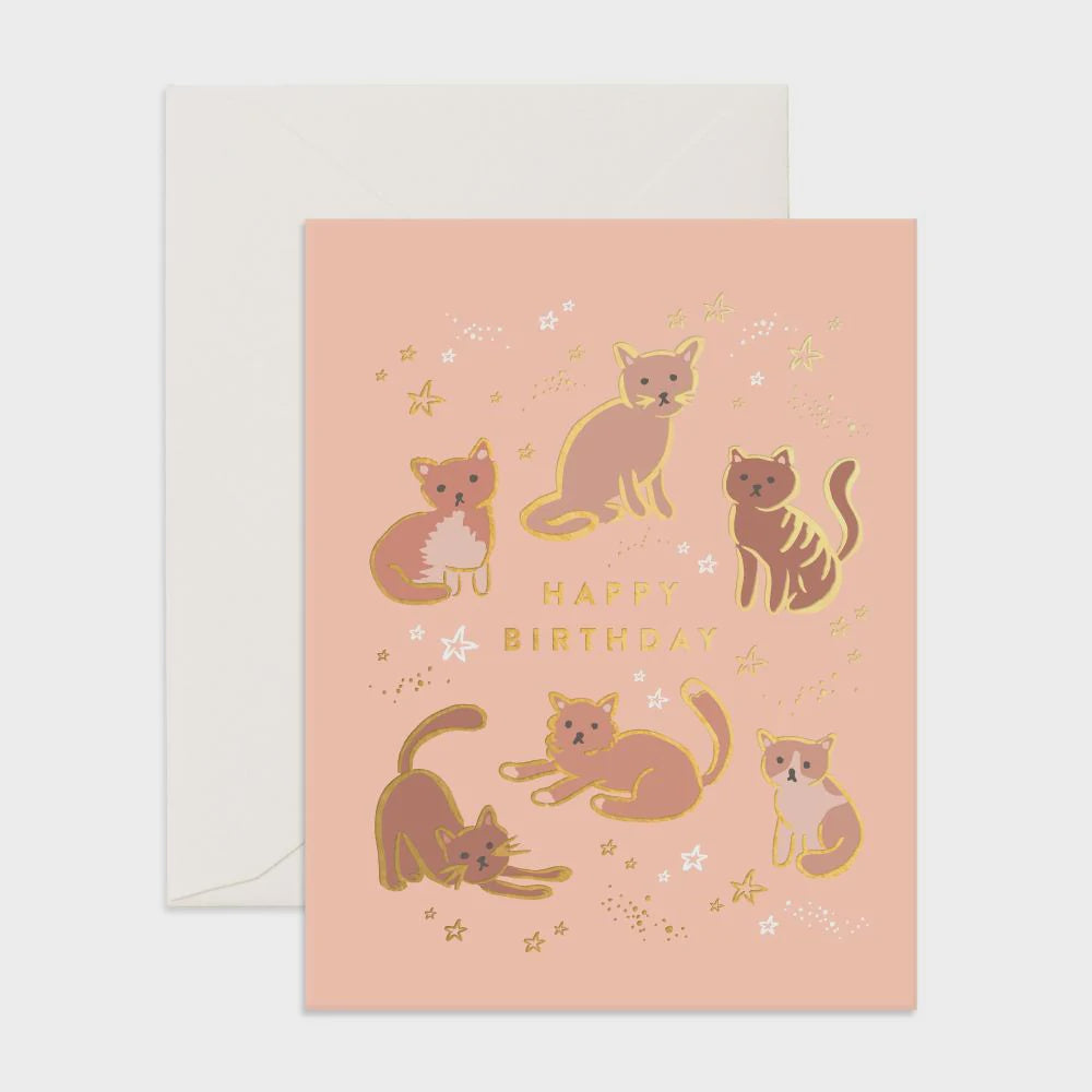 Birthday Cats Greeting Card