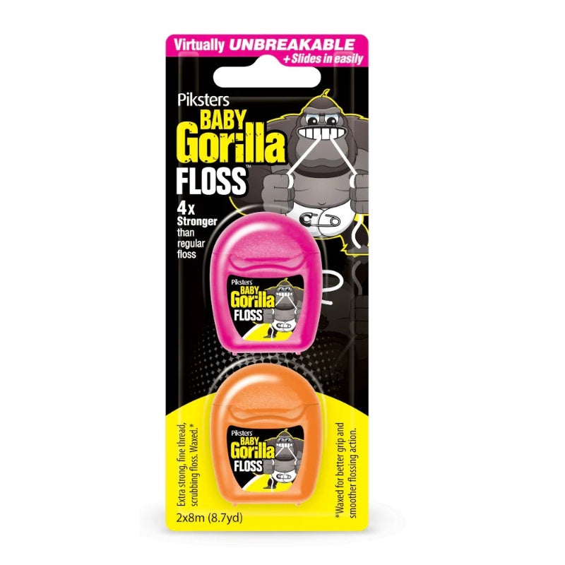 Piksters Dental Floss Baby Gorilla 2pk