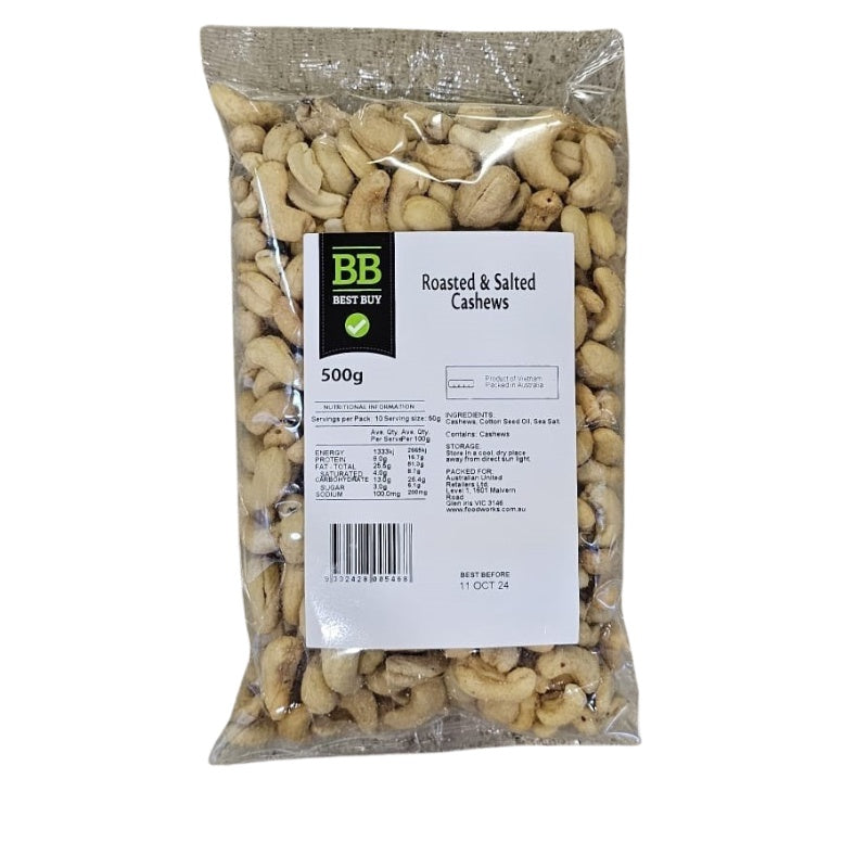 Best Buy Roasted & Salted Cashews 500g