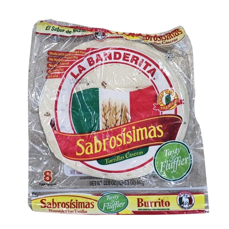 La Banderita Sabrosisimas Flour Tortilla 10'' 8pk