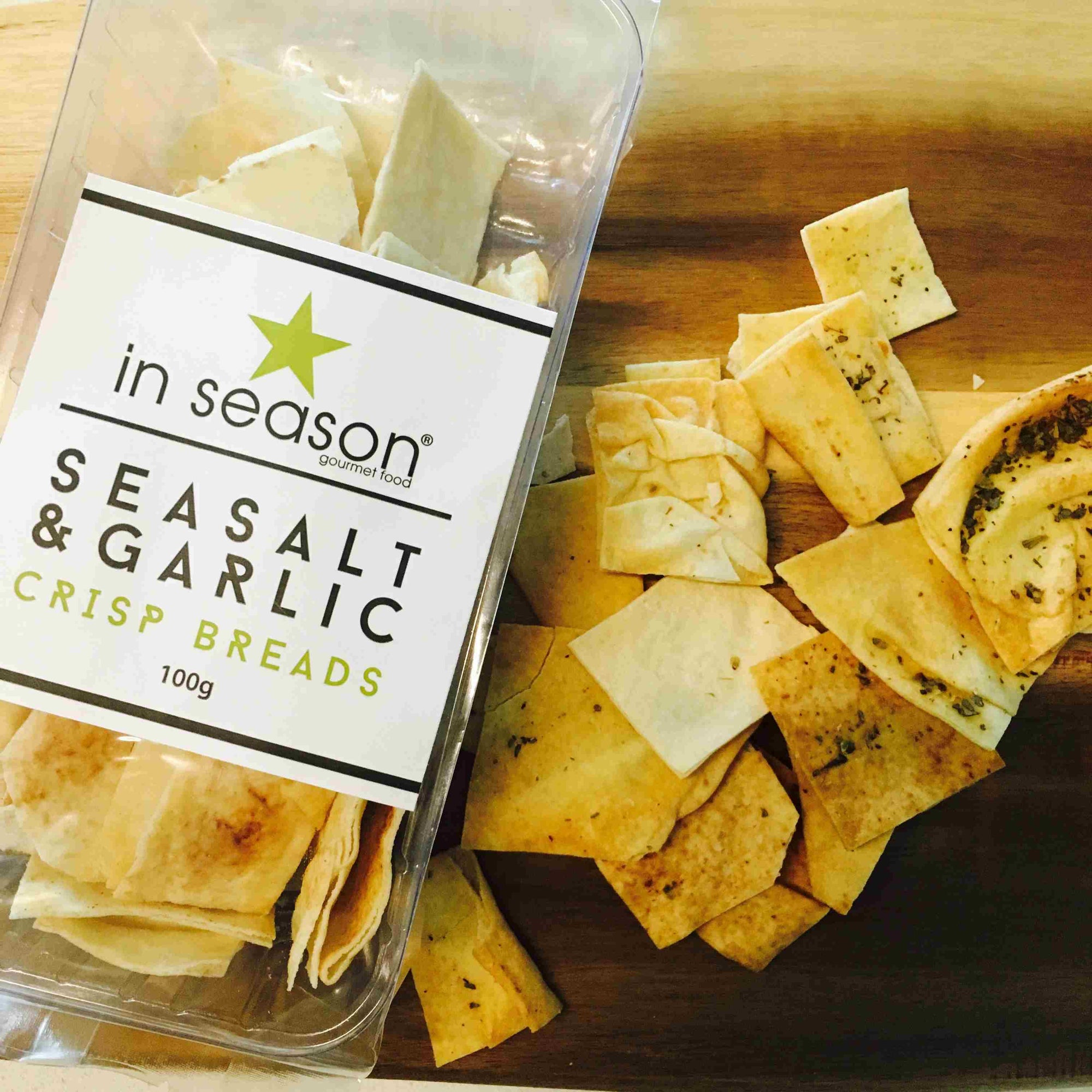 In Season Sea Salt & Garlic Crisp Breads 100g