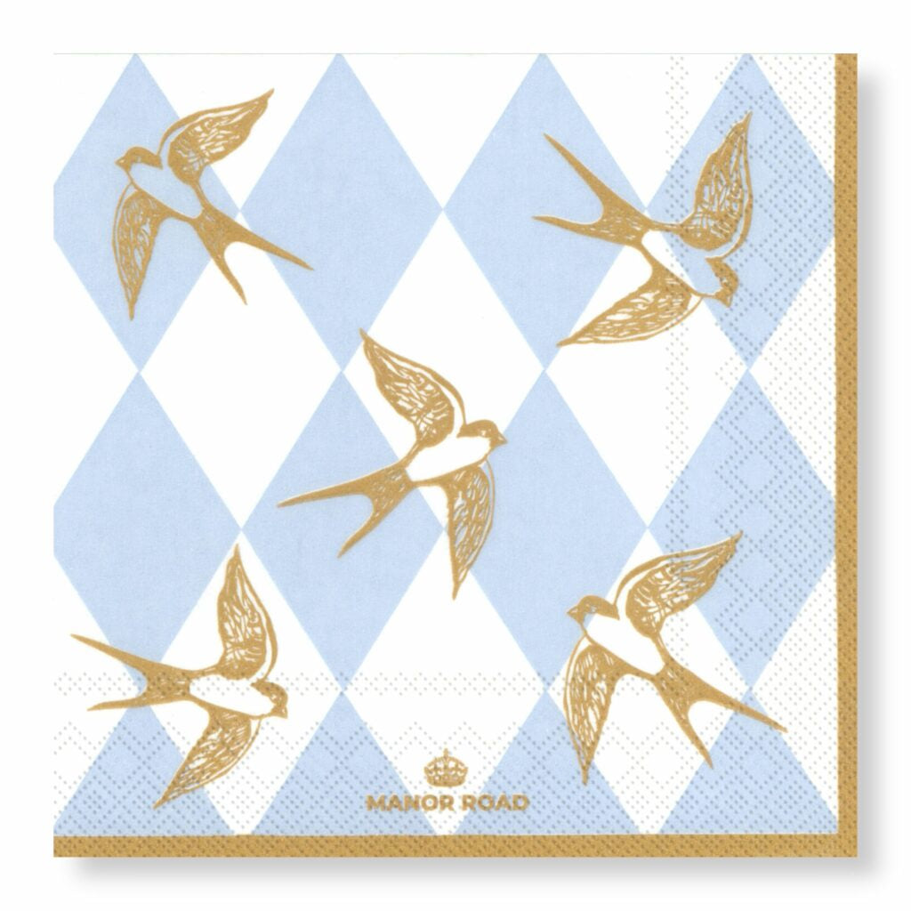 Flying Swallows Napkins - Cocktail