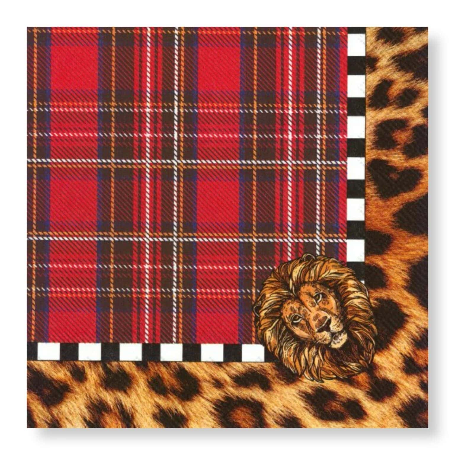 Leopard & Tartan Napkins  - Dinner