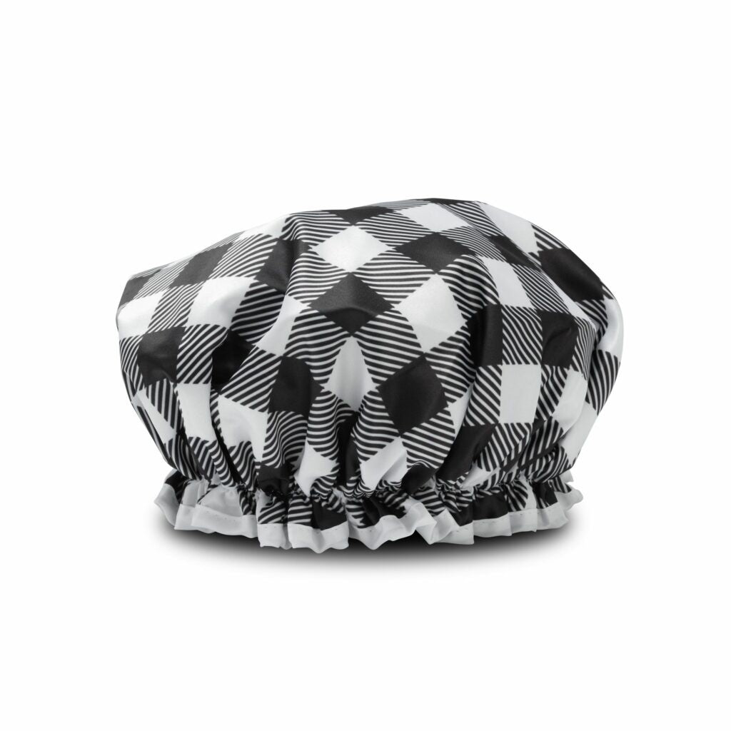 Manor Road Shower Cap - Black Gingham