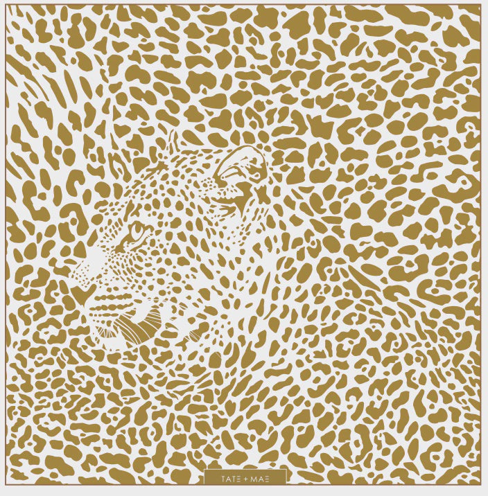 Leopard on Natural Square Greaseproof Paper 10pack