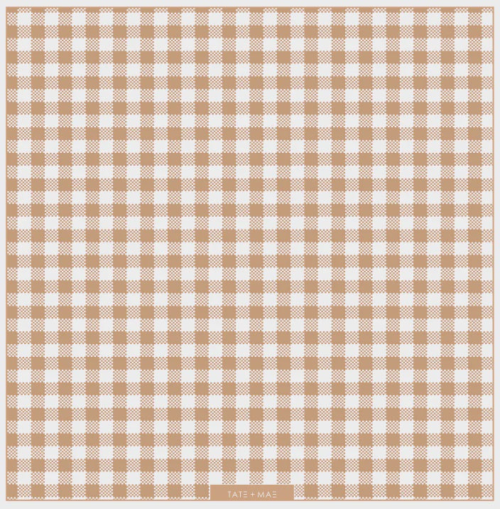 Tan Gingham Square Greaseproof Paper 10pk