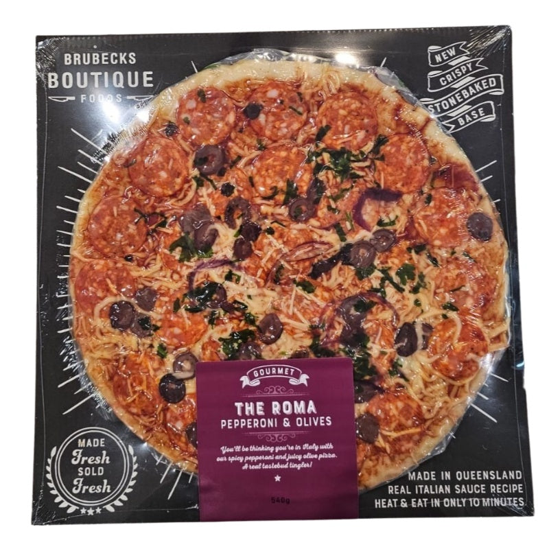 Brubecks 'The Roma' Pepperoni & Olives Pizza 540g