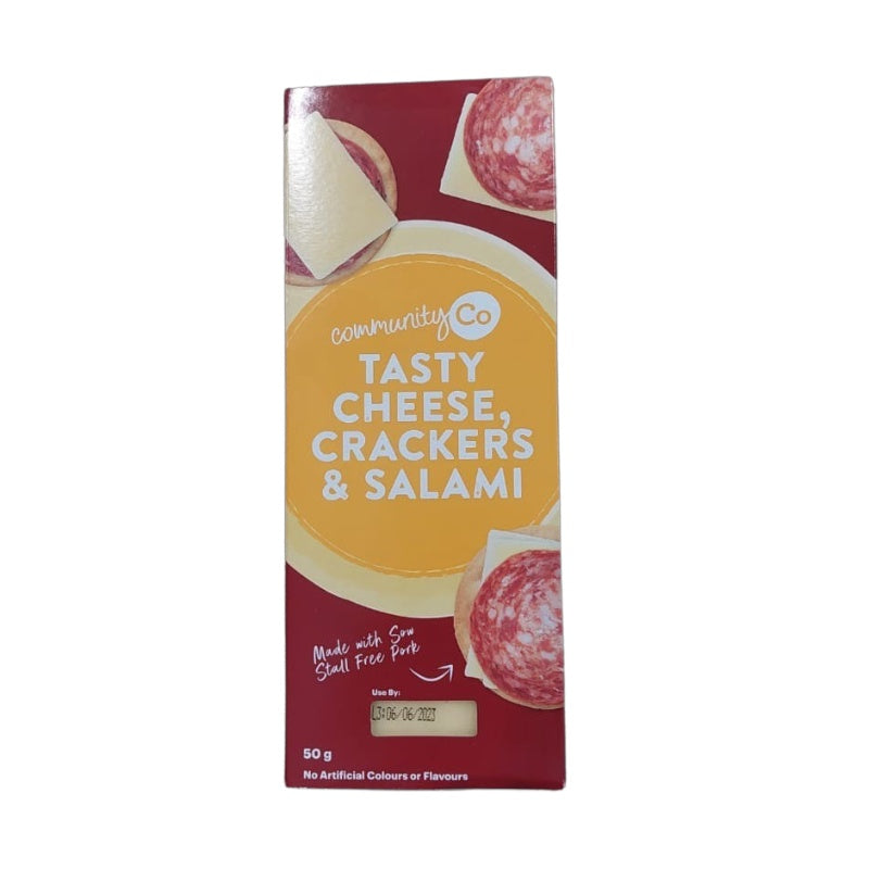 Community Co Tasty Cheese & Crackers w/Salami 50g