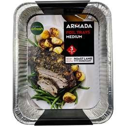 WW BBQ Foil Tray Medium 32x26x4 3pk