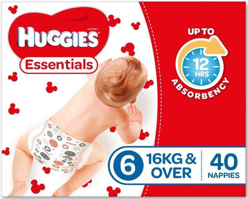 Huggies Essential Nappies Size 6 Junior 40pk