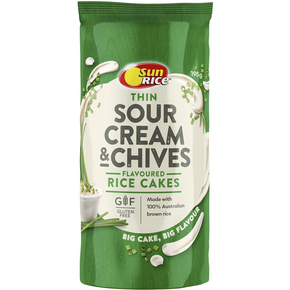 SunRice Thin Sour Cream & Chives 195g